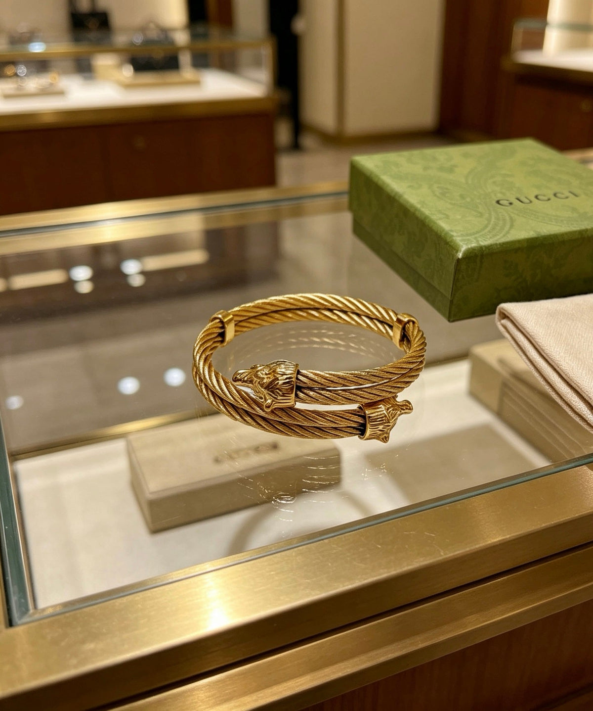 Martin Graham bangle in polished metal-tone – close-up detail