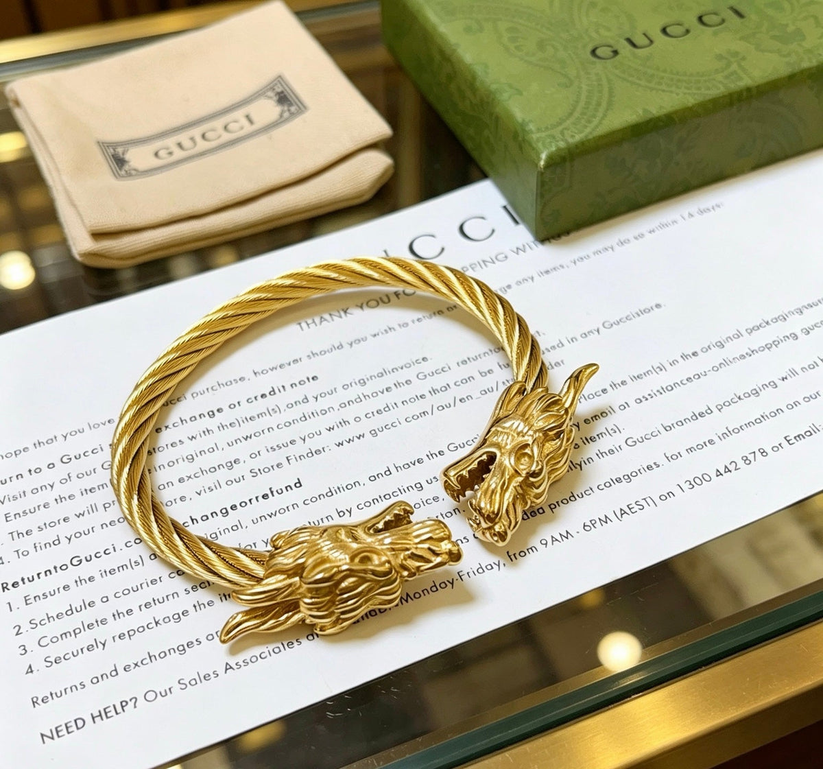 Martin Graham bangle in polished metal-tone – styled product view