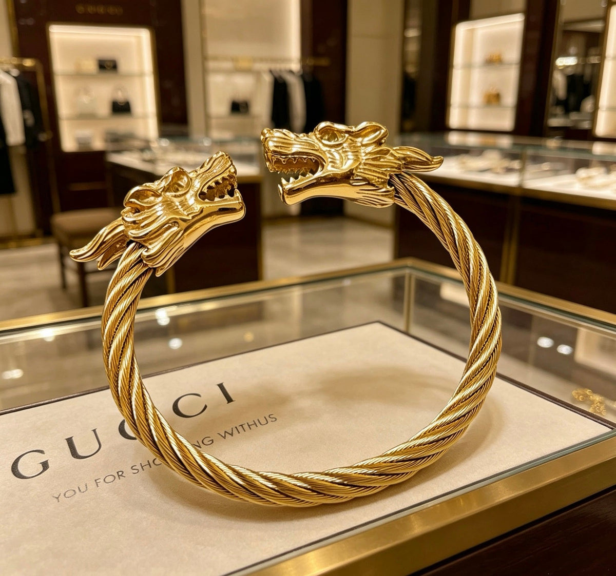 Martin Graham bangle in polished metal-tone – close-up detail