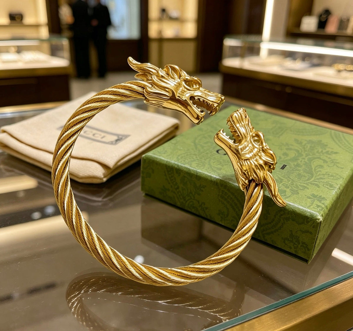 Martin Graham bangle in polished metal-tone – front product view