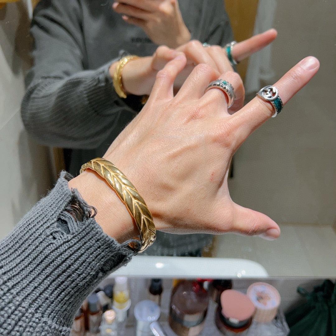 Martin Graham bangle in polished metal-tone – main product view