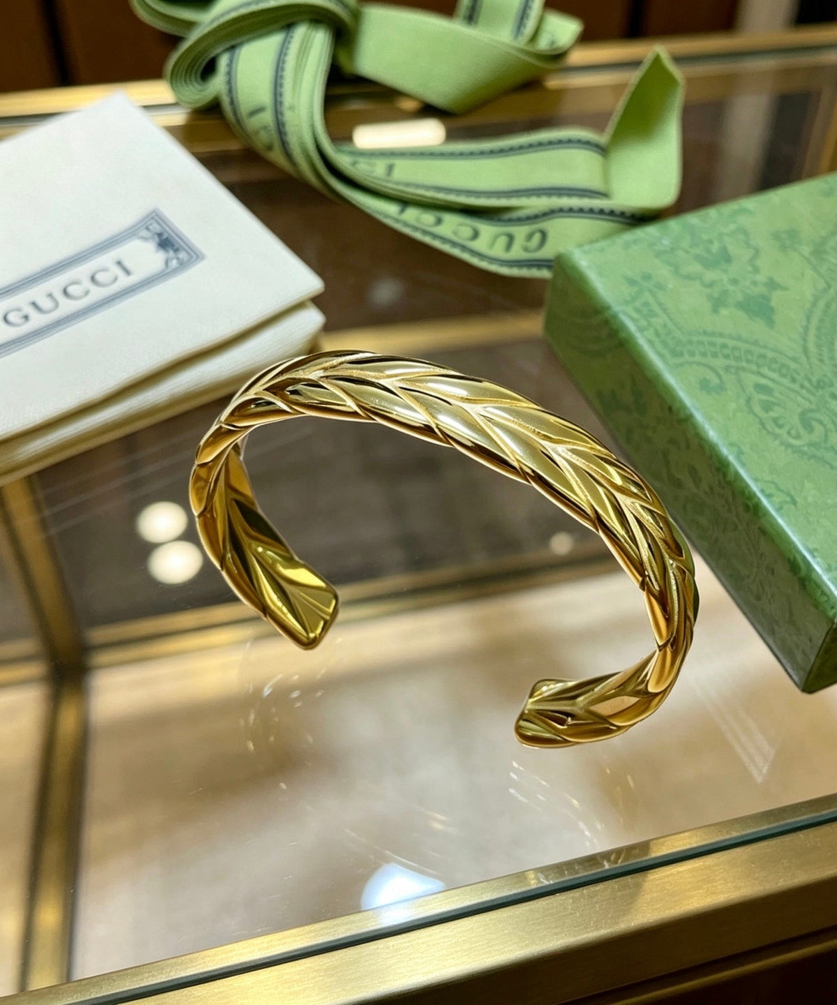 Martin Graham bangle in polished metal-tone – styled product view