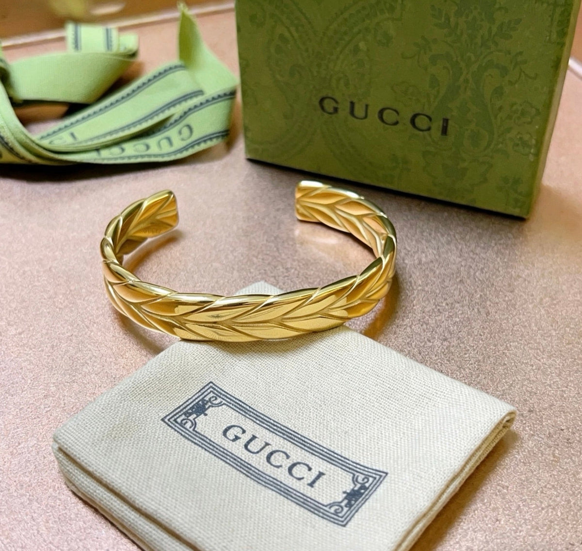 Martin Graham bangle in polished metal-tone – front product view