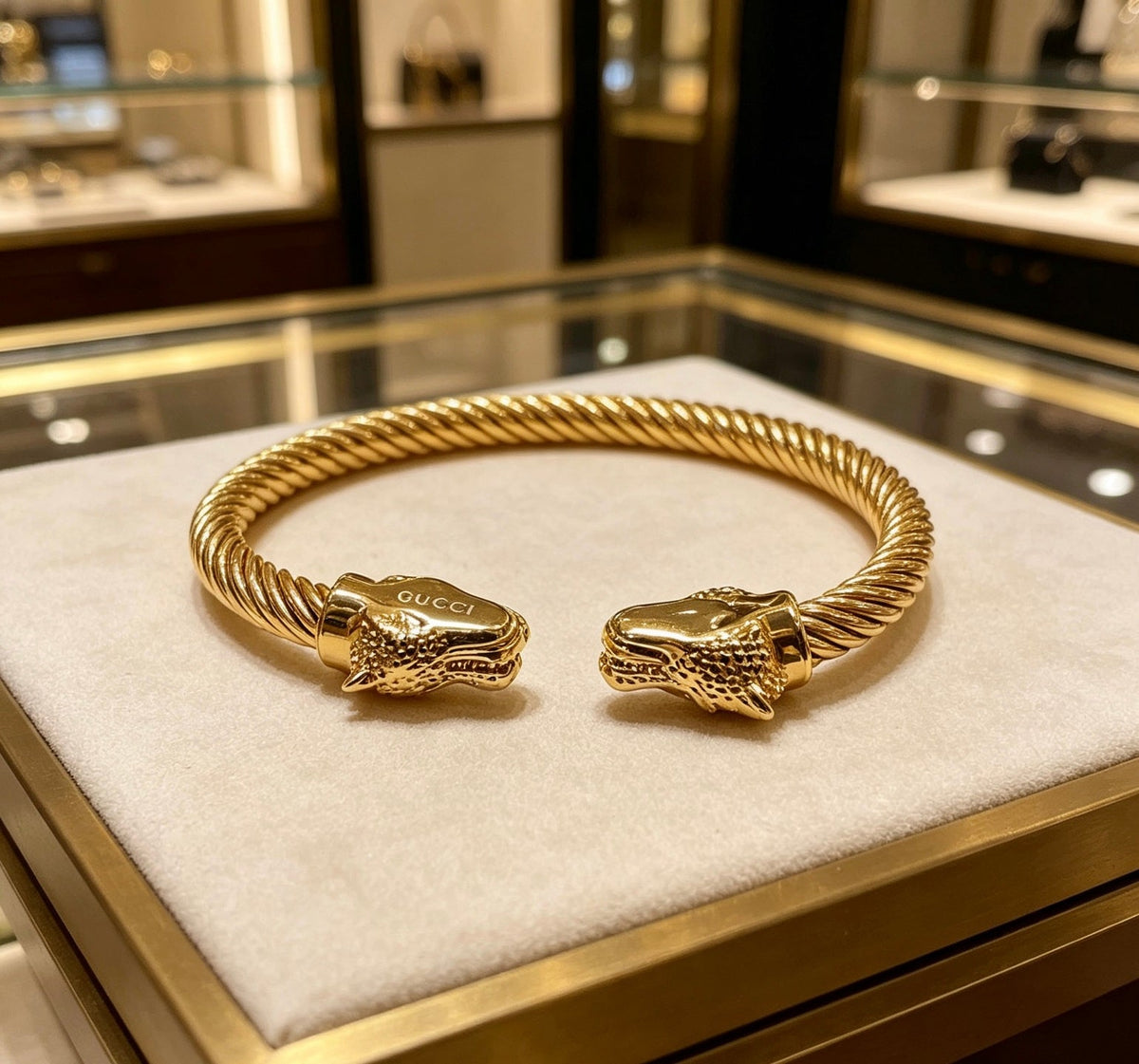 Martin Graham bangle in polished metal-tone – front product view