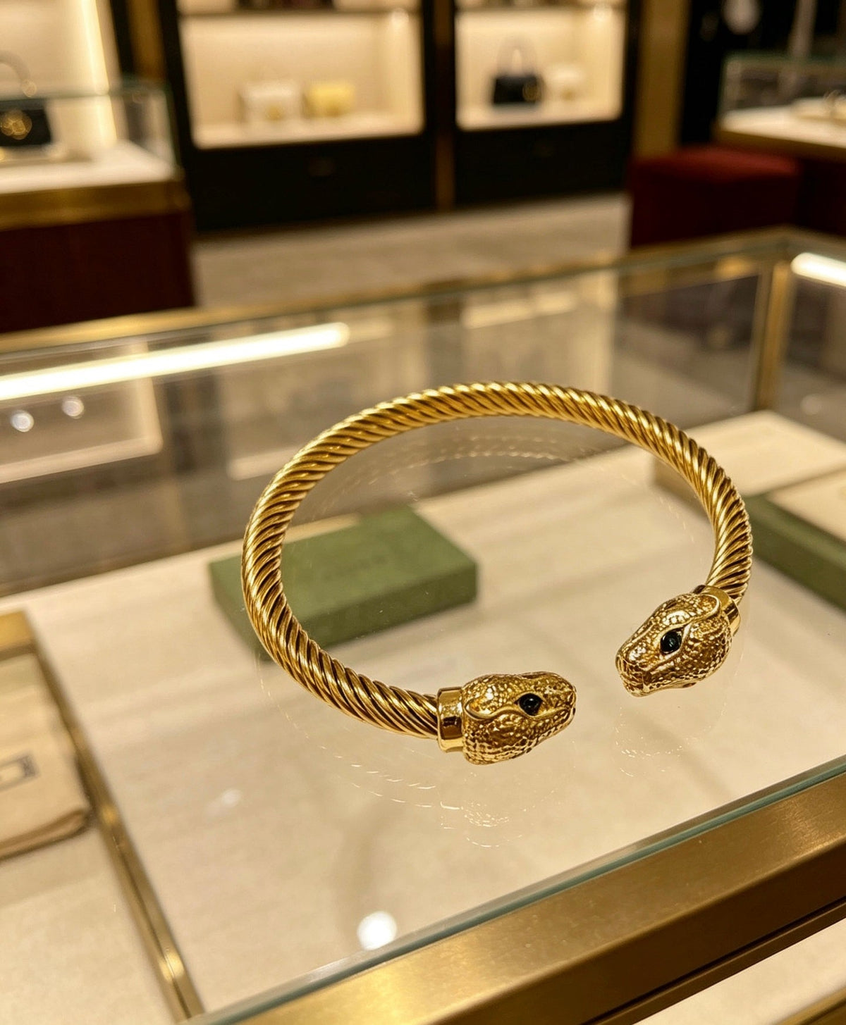 Martin Graham bangle in polished metal-tone – front product view
