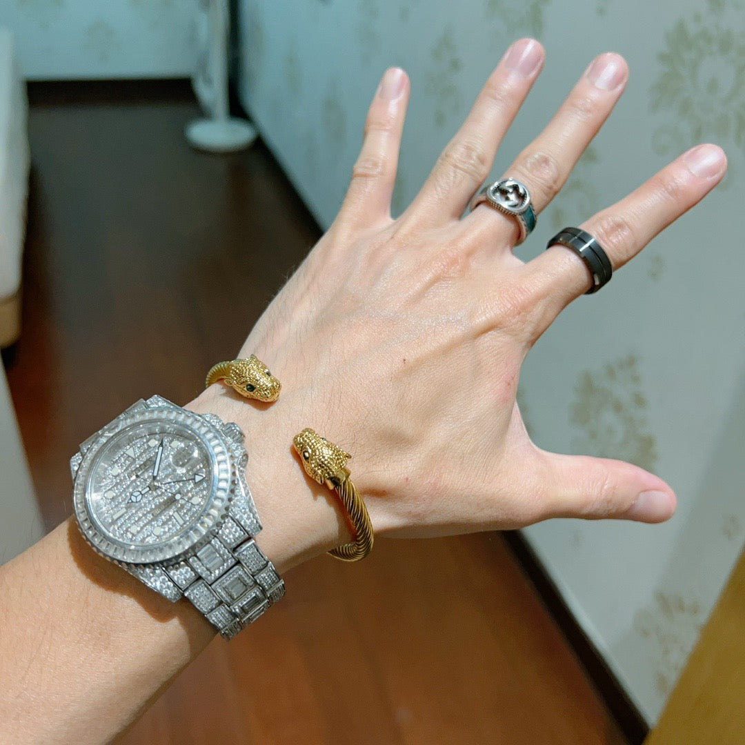 Martin Graham bangle in polished metal-tone – main product view
