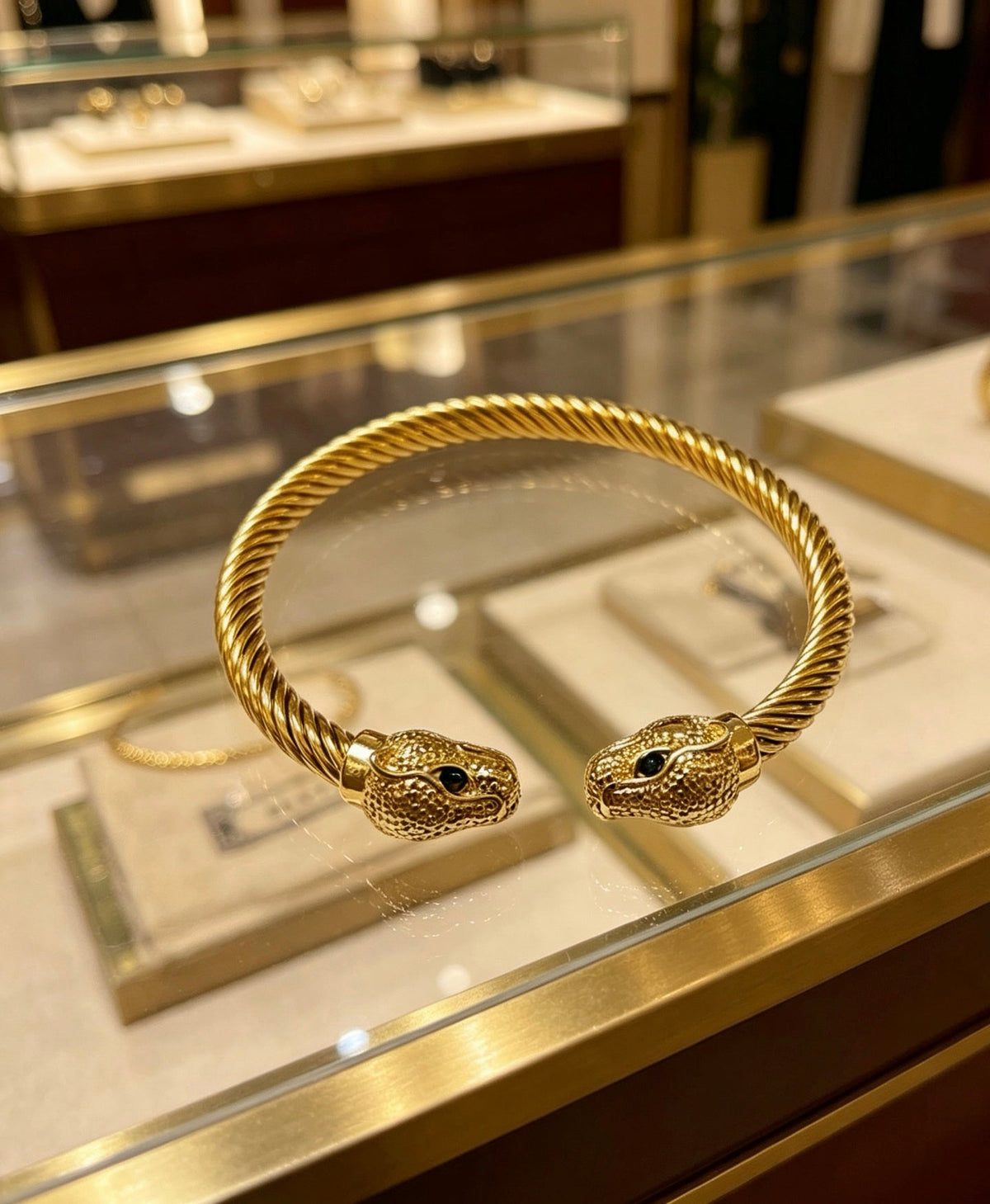 Martin Graham bangle in polished metal-tone – close-up detail