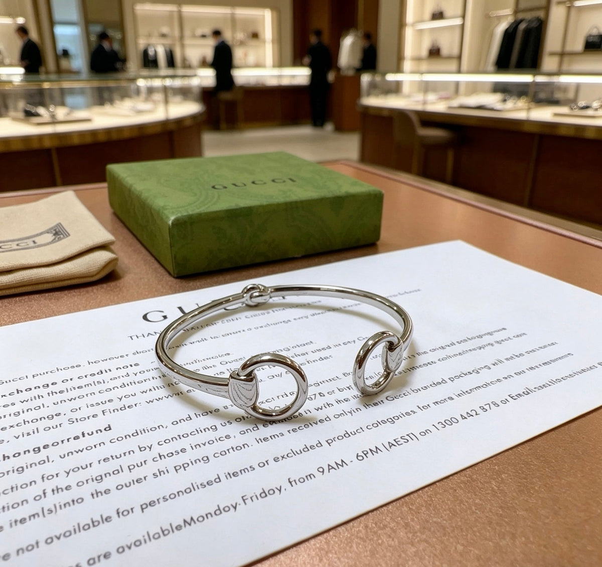 Martin Graham bangle in polished metal-tone – front product view