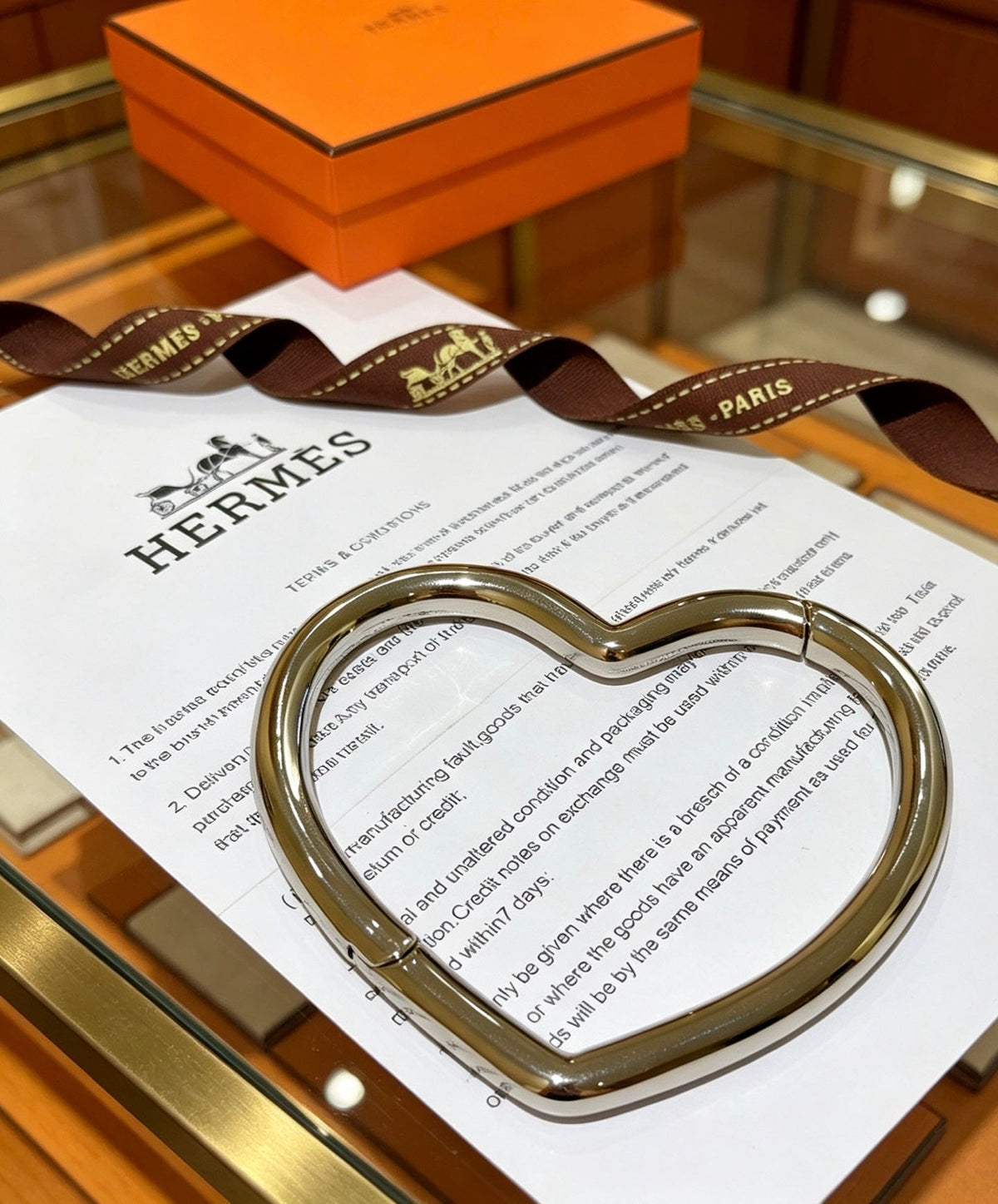 Martin Graham bangle in polished metal-tone – front product view