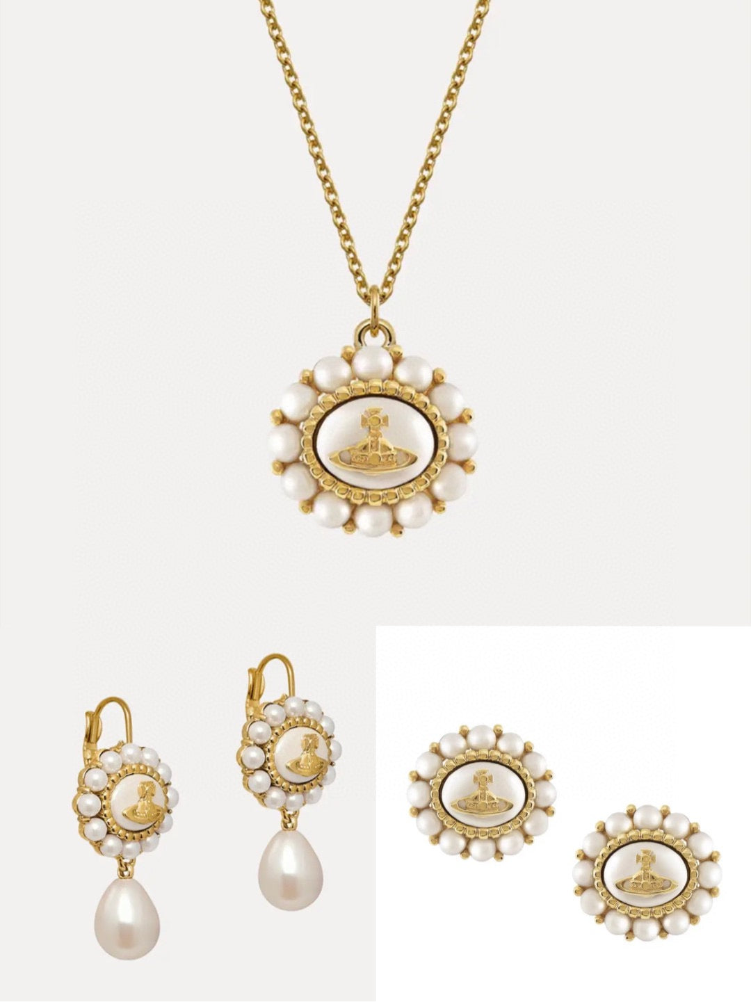 Martin Graham pendant necklace in polished metal-tone – front product view