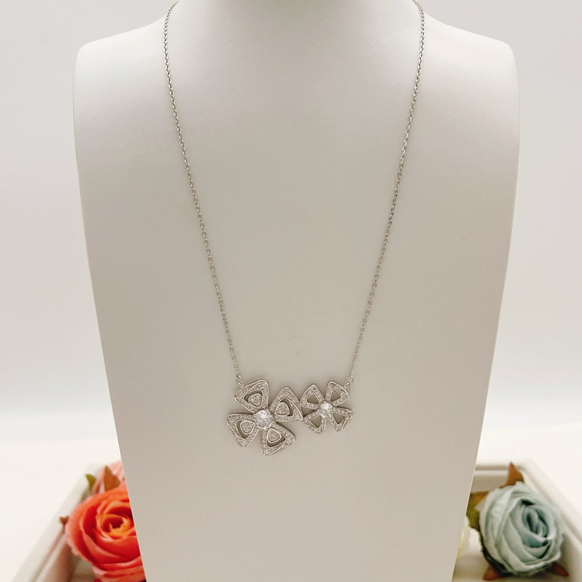Martin Graham pendant necklace in polished metal-tone – styled product view