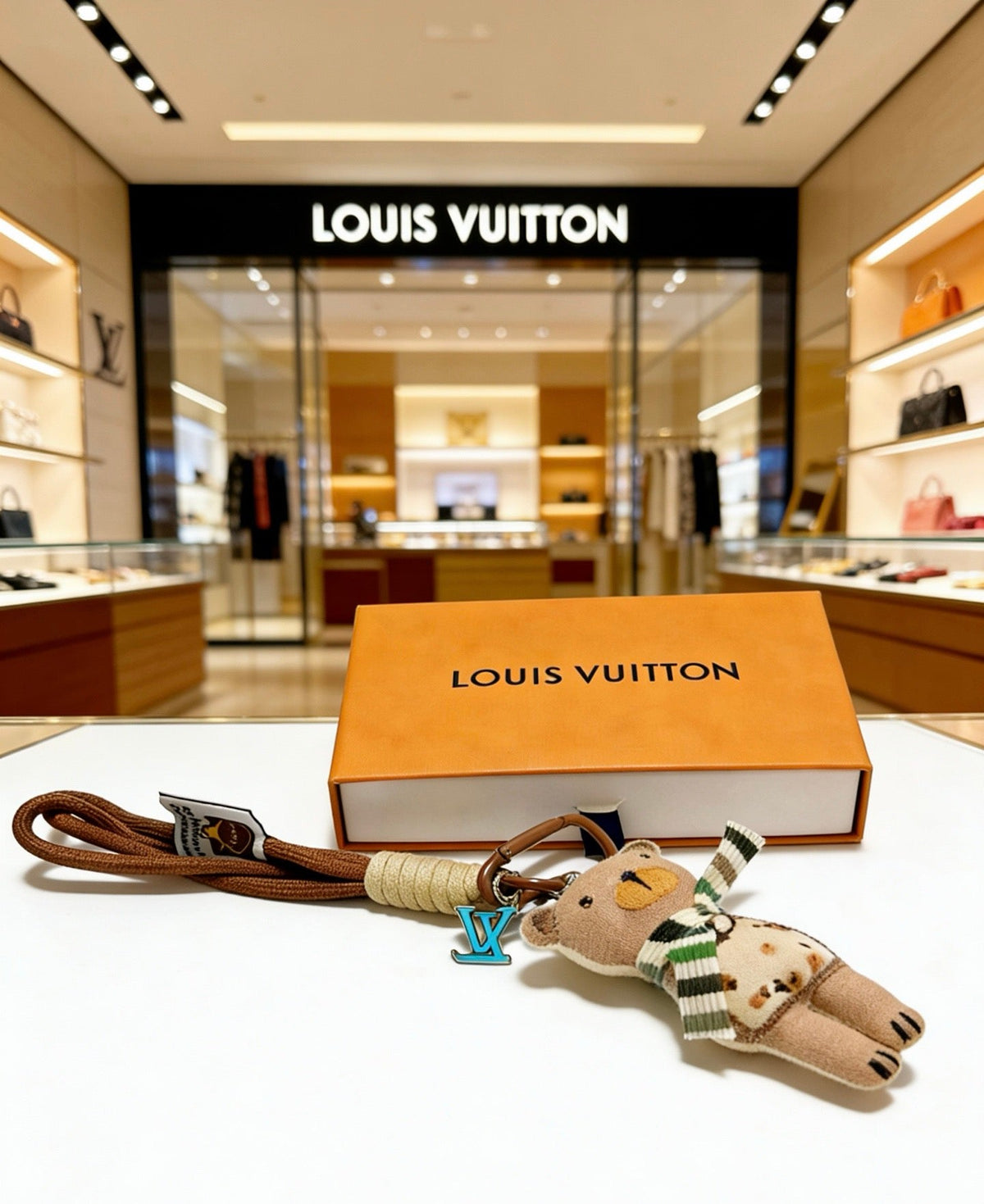 Martin Graham keychain in polished metal-tone – close-up detail