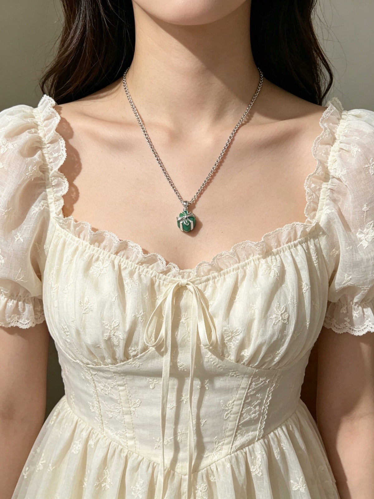 Martin Graham pendant necklace in polished metal-tone – styled product view