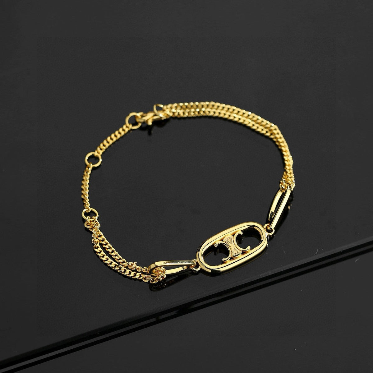 Martin Graham bracelet in polished metal-tone – styled product view