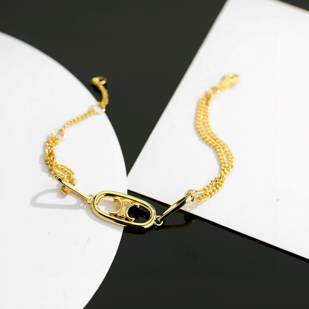 Martin Graham bracelet in polished metal-tone – front product view