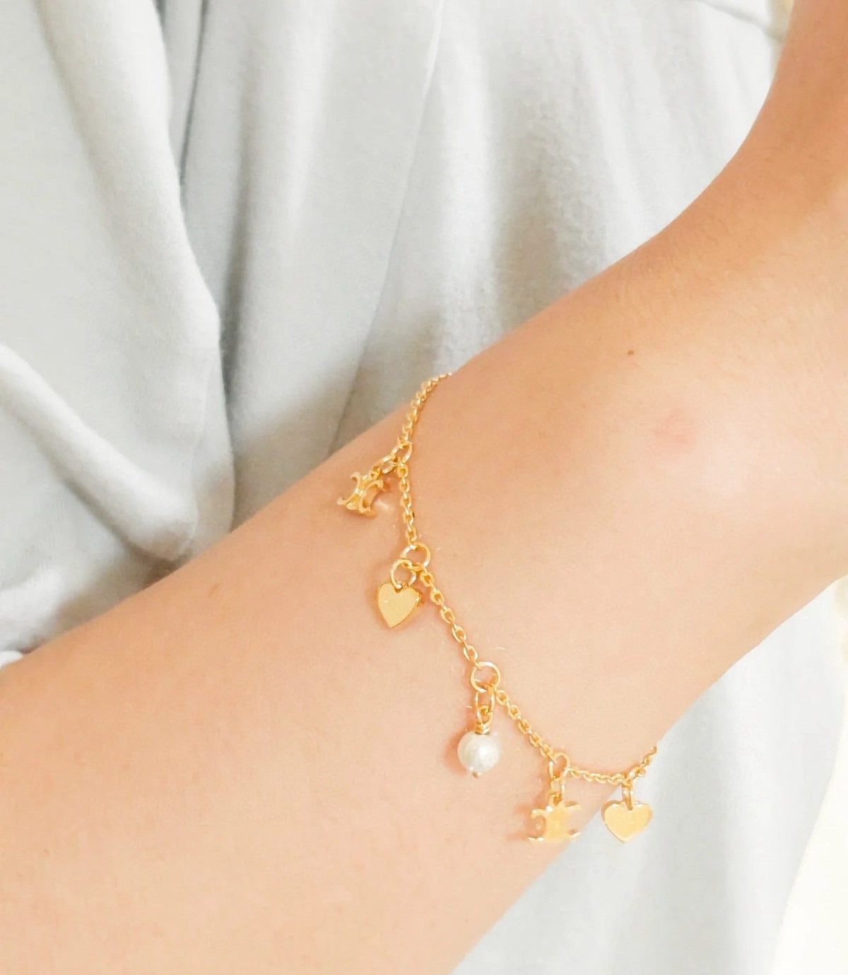 Martin Graham bracelet in polished metal-tone – front product view
