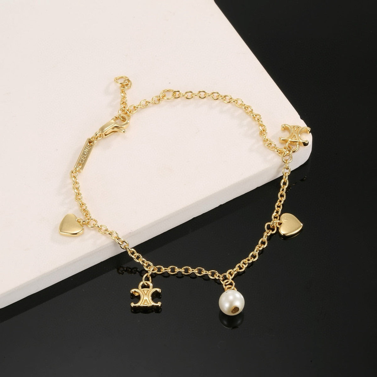 Martin Graham bracelet in polished metal-tone – close-up detail