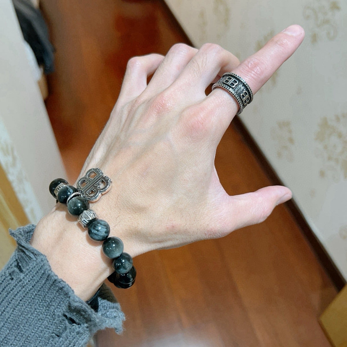 Martin Graham ring in polished metal-tone – front product view