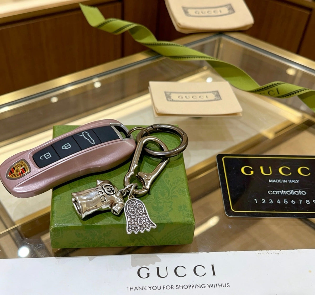 Martin Graham keychain in polished metal-tone – front product view