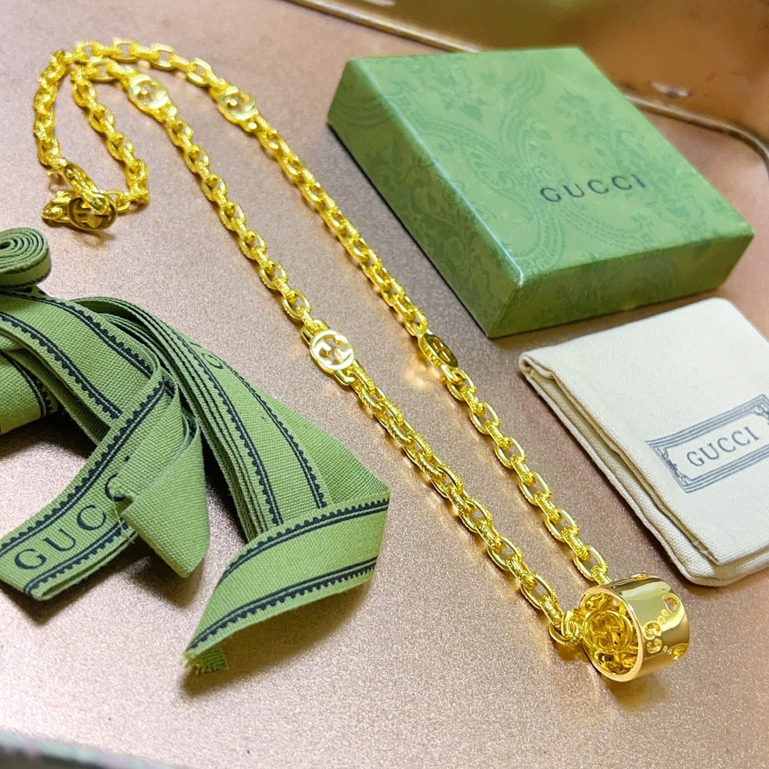 Martin Graham pendant necklace in polished metal-tone – main product view