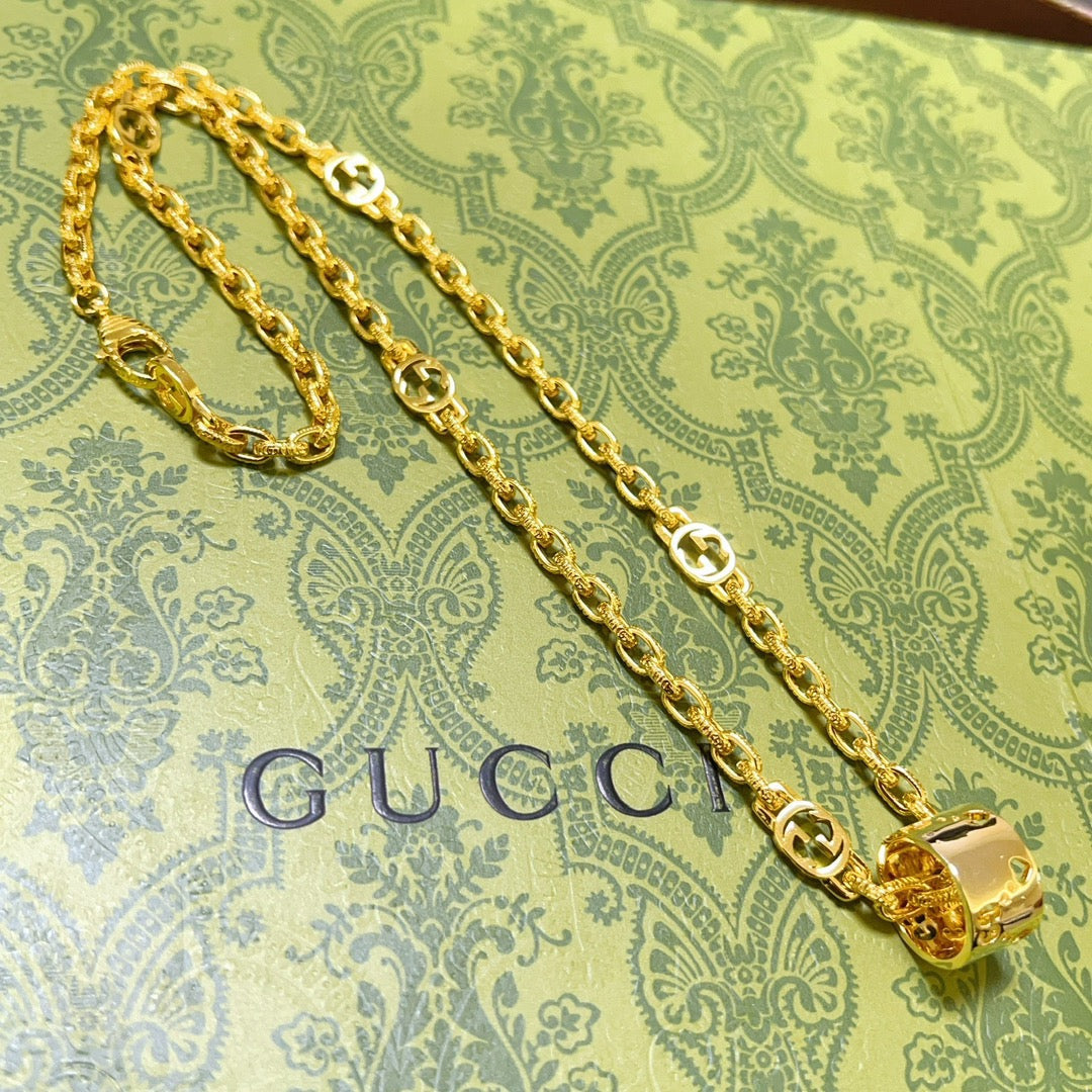 Martin Graham pendant necklace in polished metal-tone – main product view