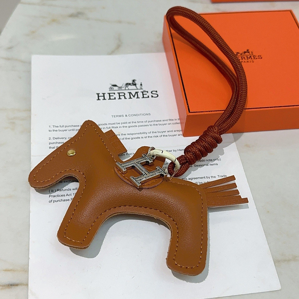 Martin Graham keychain in polished metal-tone – styled product view