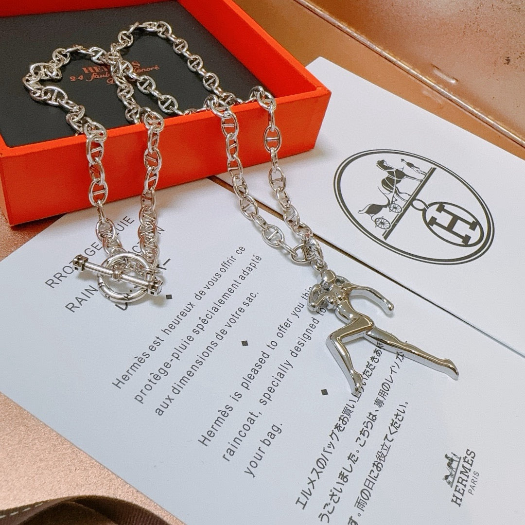 Martin Graham pendant necklace in polished metal-tone – main product view