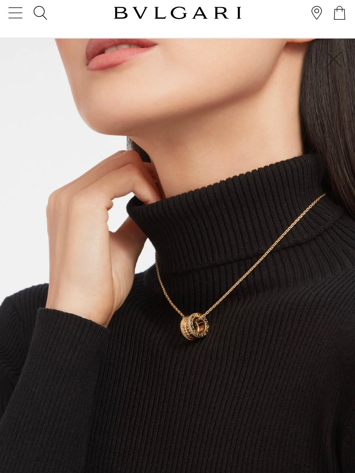 Martin Graham pendant necklace in polished metal-tone – close-up detail