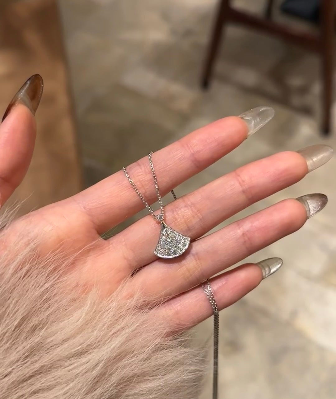 Martin Graham pendant necklace in polished metal-tone – front product view