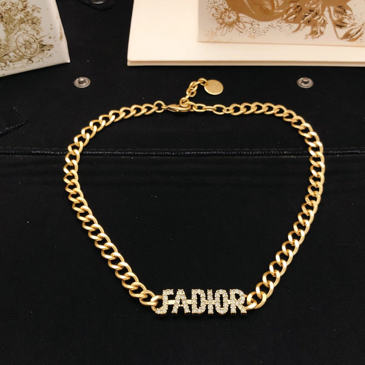Martin Graham pendant necklace in polished metal-tone – detail view