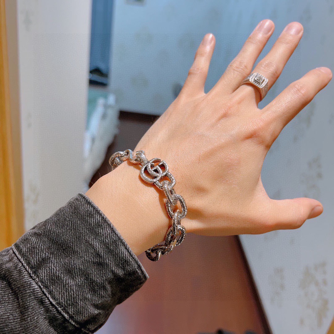 Martin Graham bracelet in polished metal-tone – styled product view