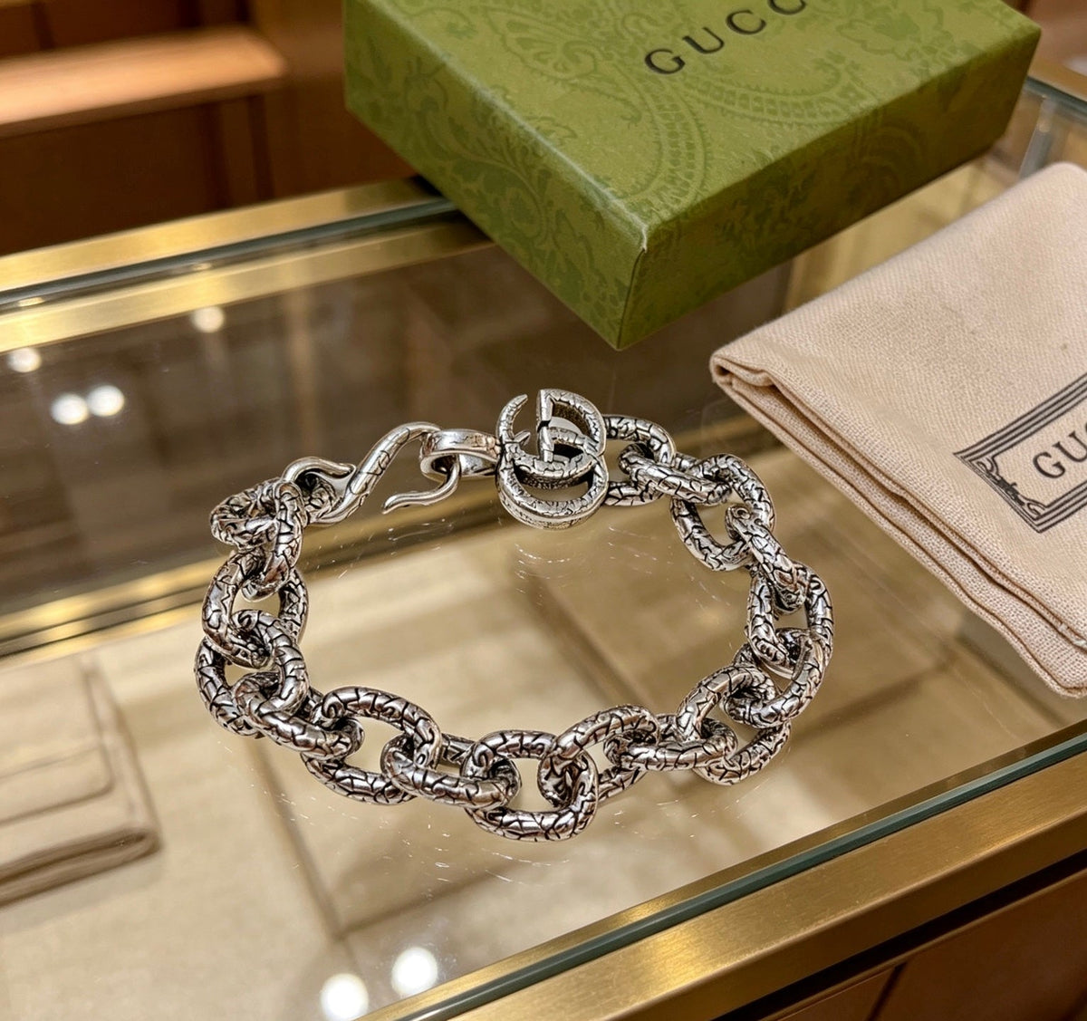 Martin Graham bracelet in polished metal-tone – front product view
