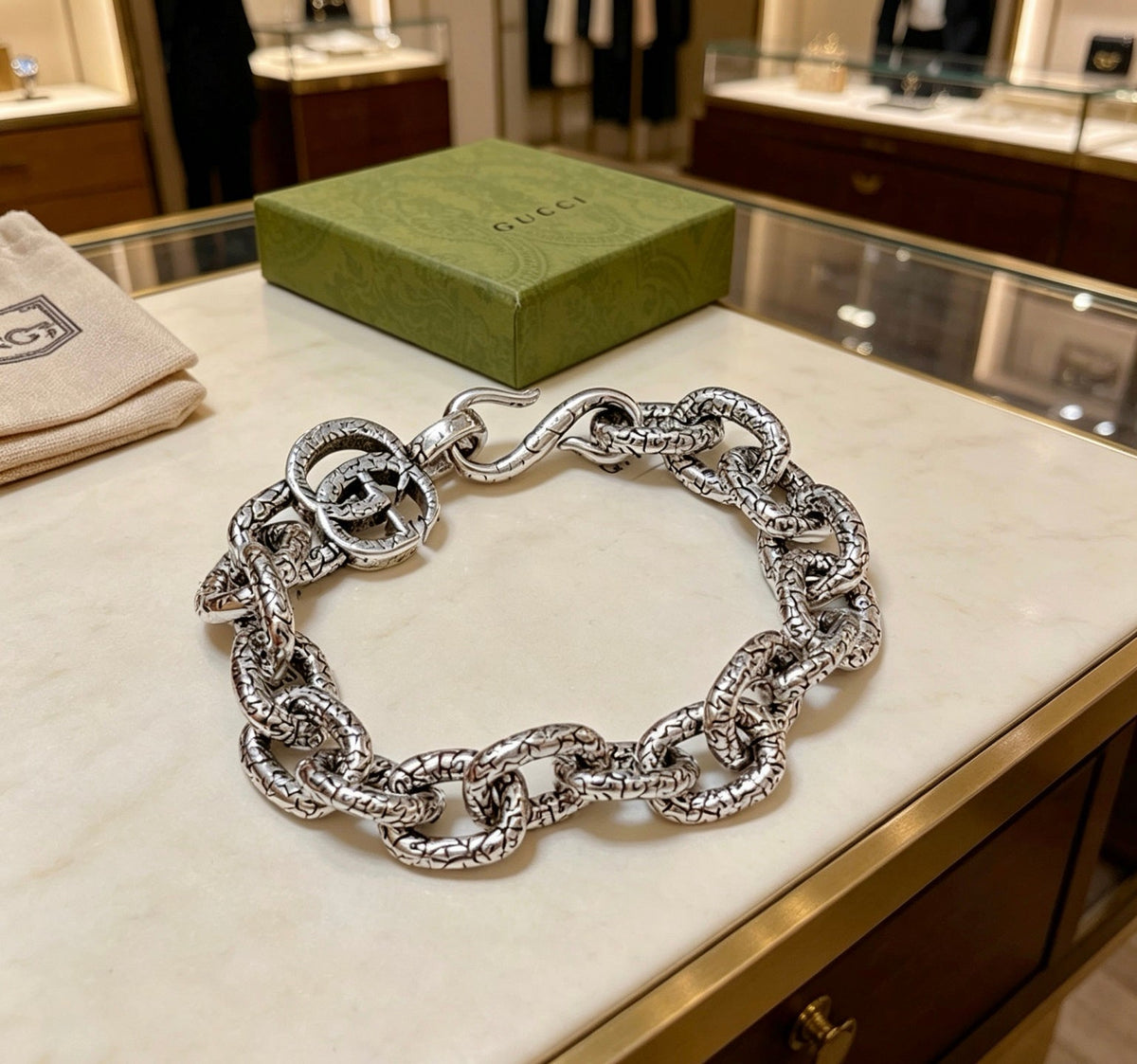 Martin Graham bracelet in polished metal-tone – front product view