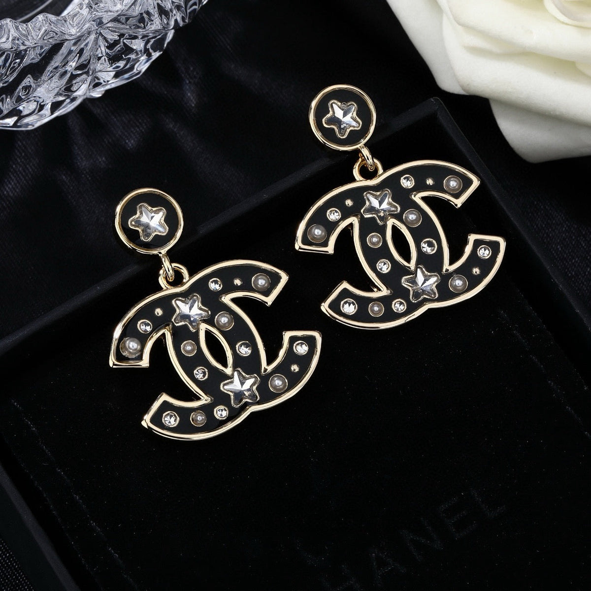 Martin Graham earrings in polished metal-tone – styled product view