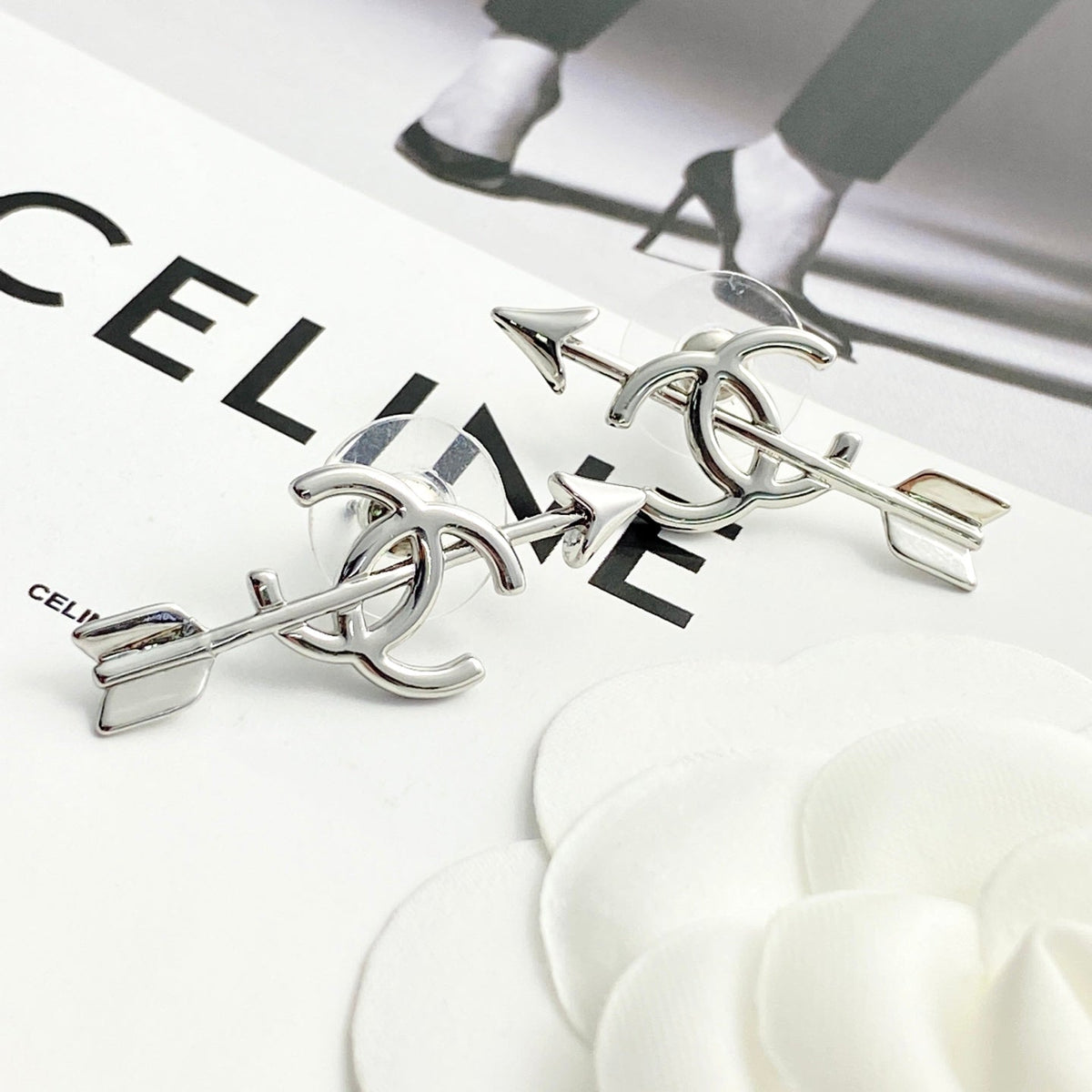Martin Graham stud earrings in polished metal-tone – main product view