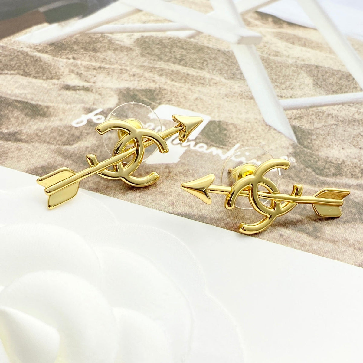 Martin Graham stud earrings in polished metal-tone – main product view