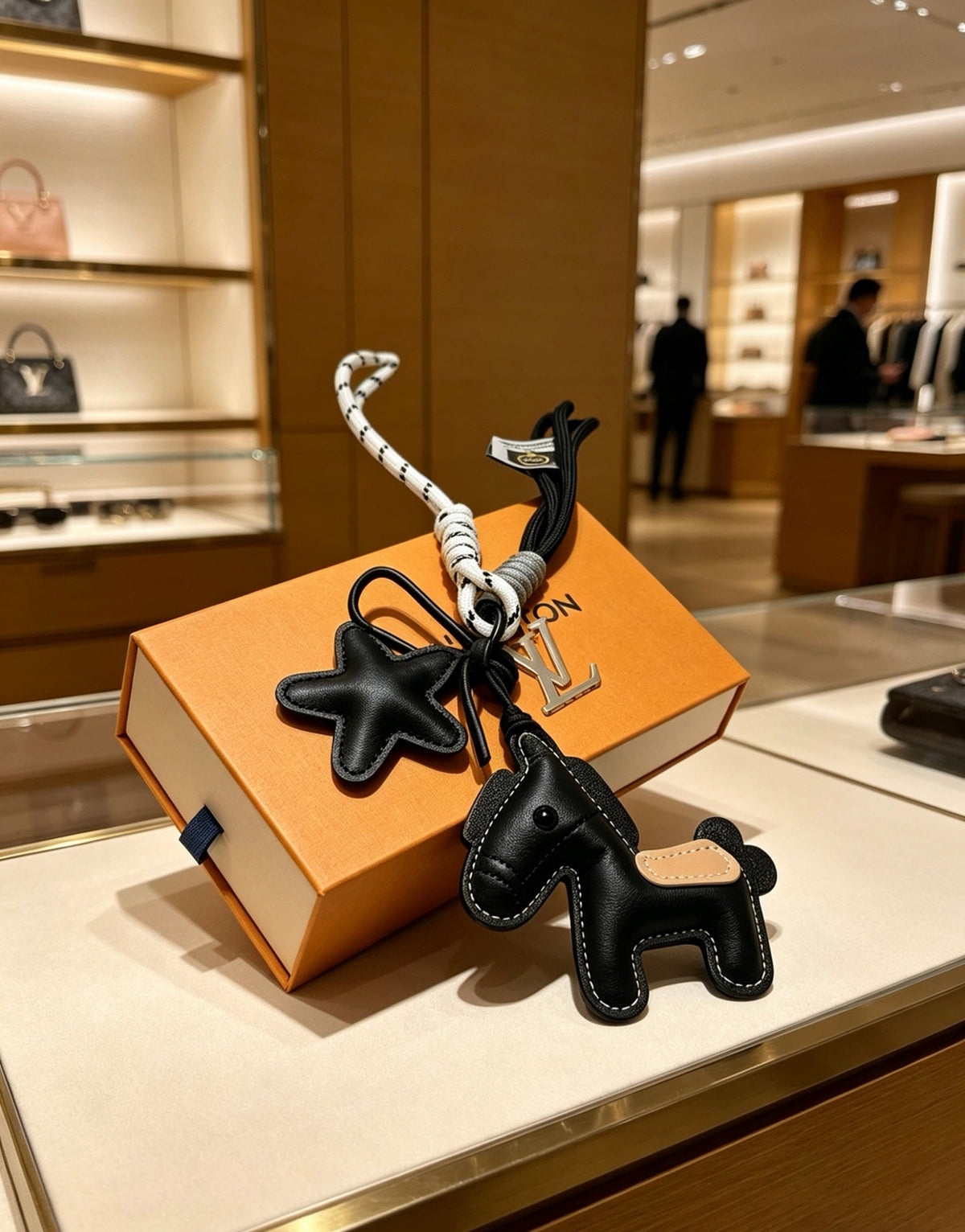 Martin Graham keychain in polished metal-tone – side detail