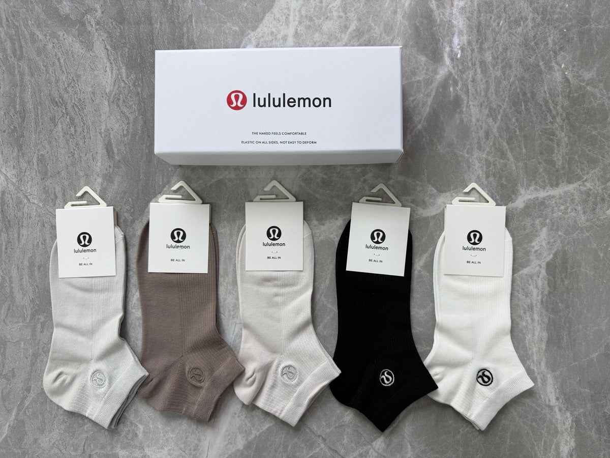 Lululemon Clean Logo Details Ankle Socks - 5-Pair Set