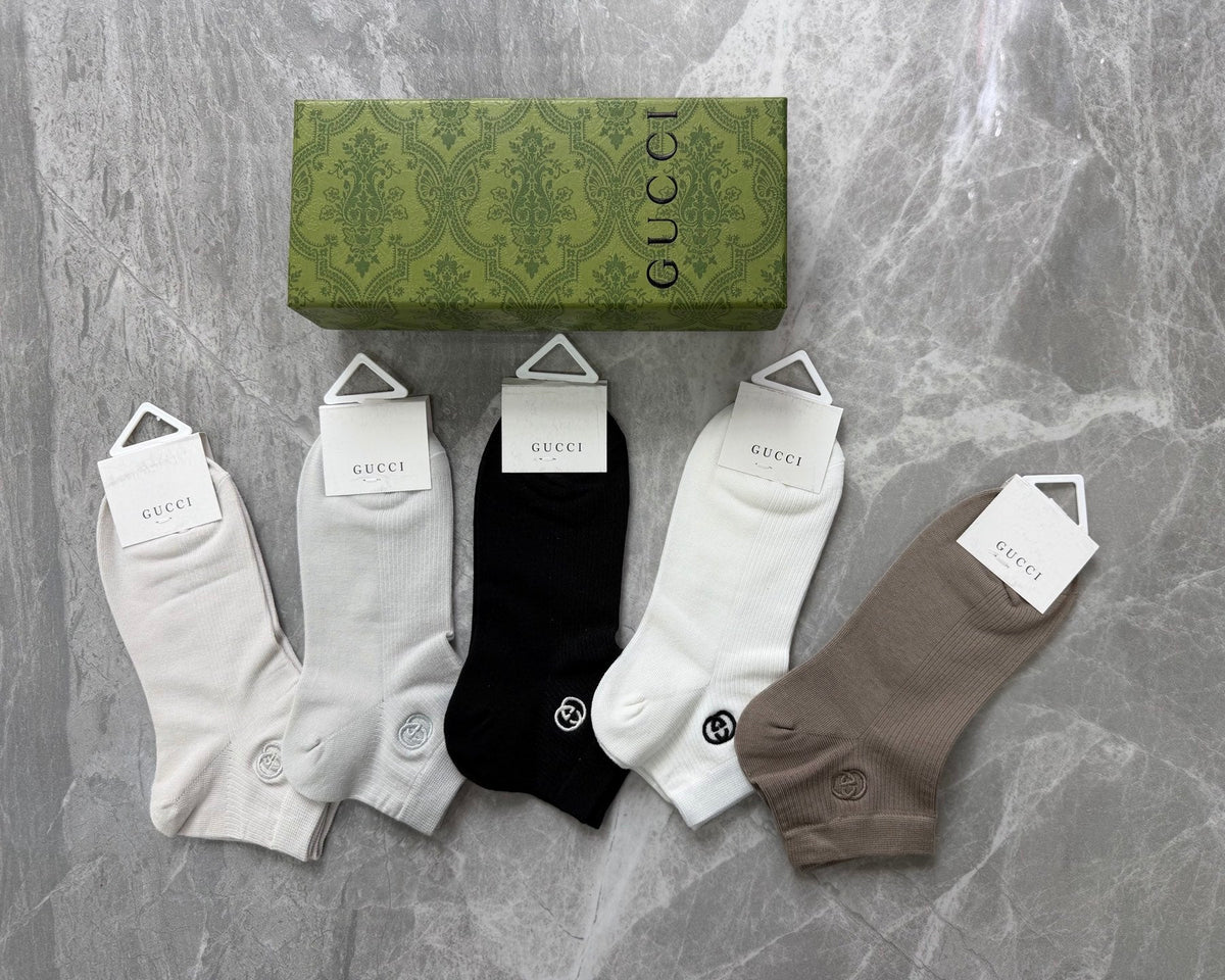 Gucci Clean Logo Details Ankle Socks - 5-Pair Set