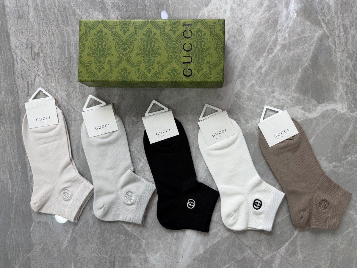 Gucci Clean Logo Details Ankle Socks - 5-Pair Set