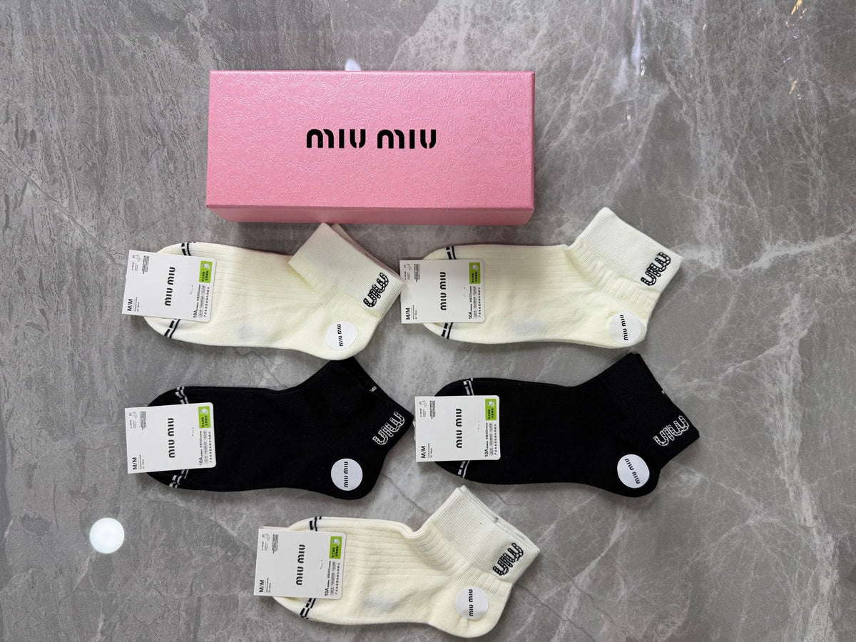 Miu Miu Clean Logo Details Ankle Socks