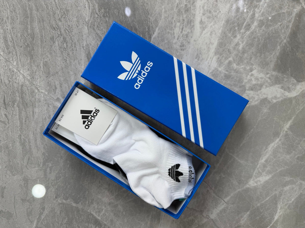 Adidas Sport-Logo Details Ankle Socks - 5-Pair Set