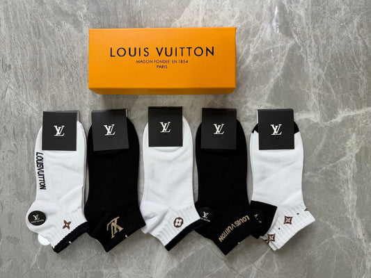 Louis Vuitton Small Initial Details Ankle Socks - 5-Pair Set