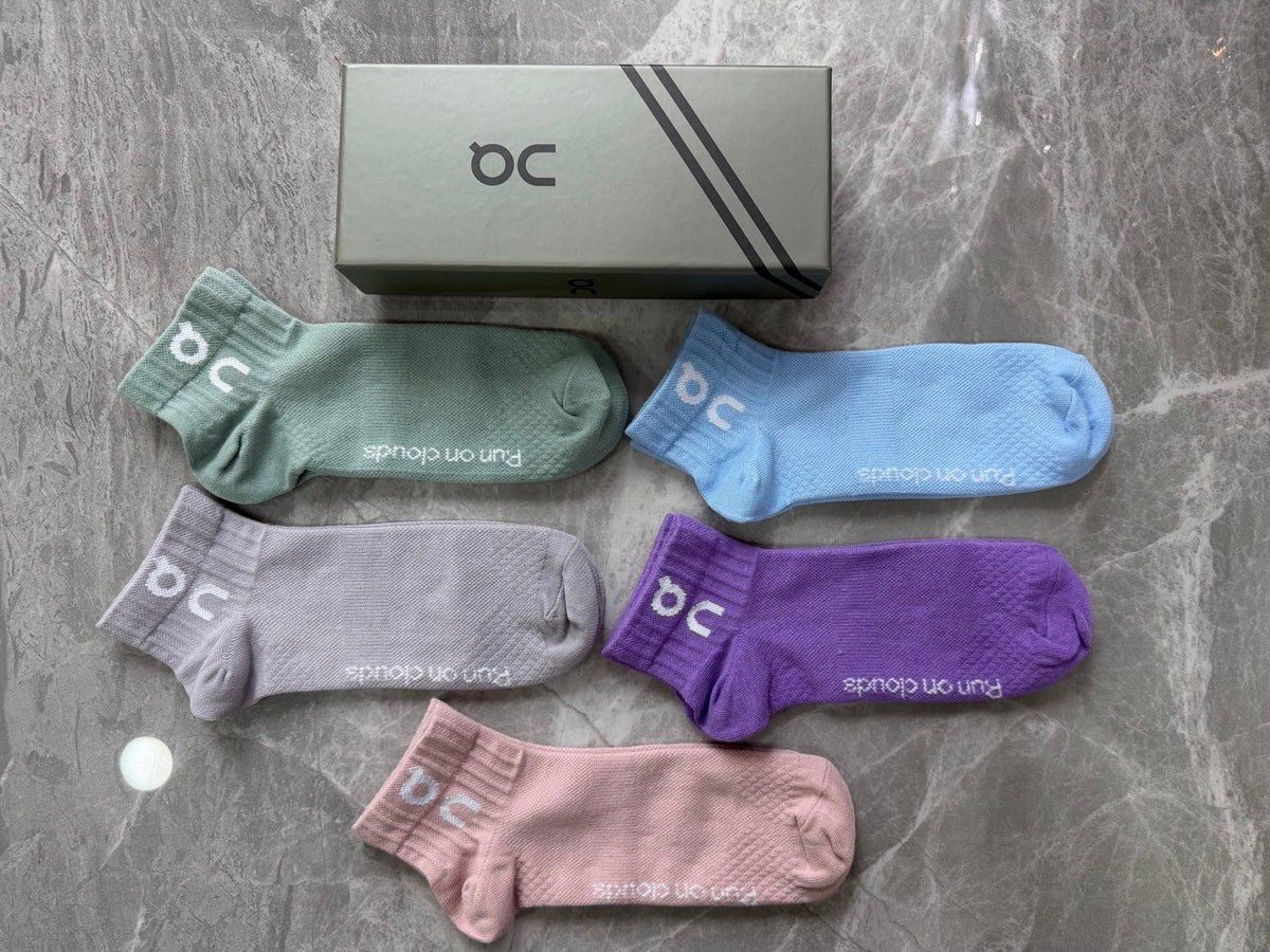 On Clean Performance-Style Logo Details Ankle Socks - 5-Pair Set