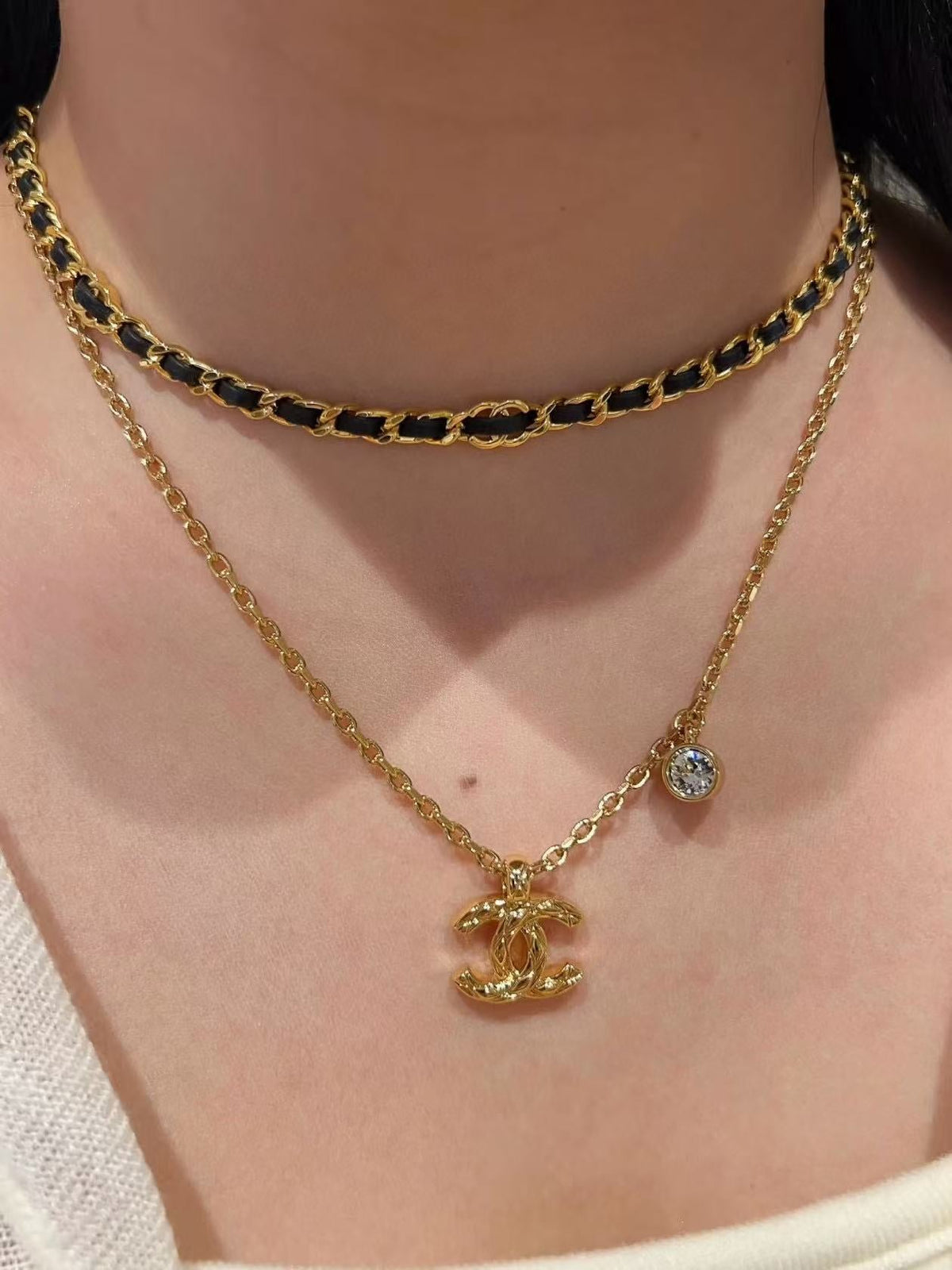 Martin Graham pendant necklace in polished metal-tone – front product view