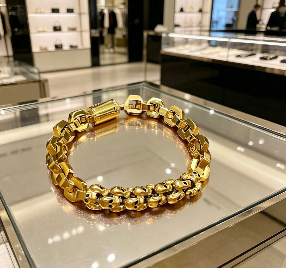 Martin Graham bracelet in polished metal-tone – close-up detail