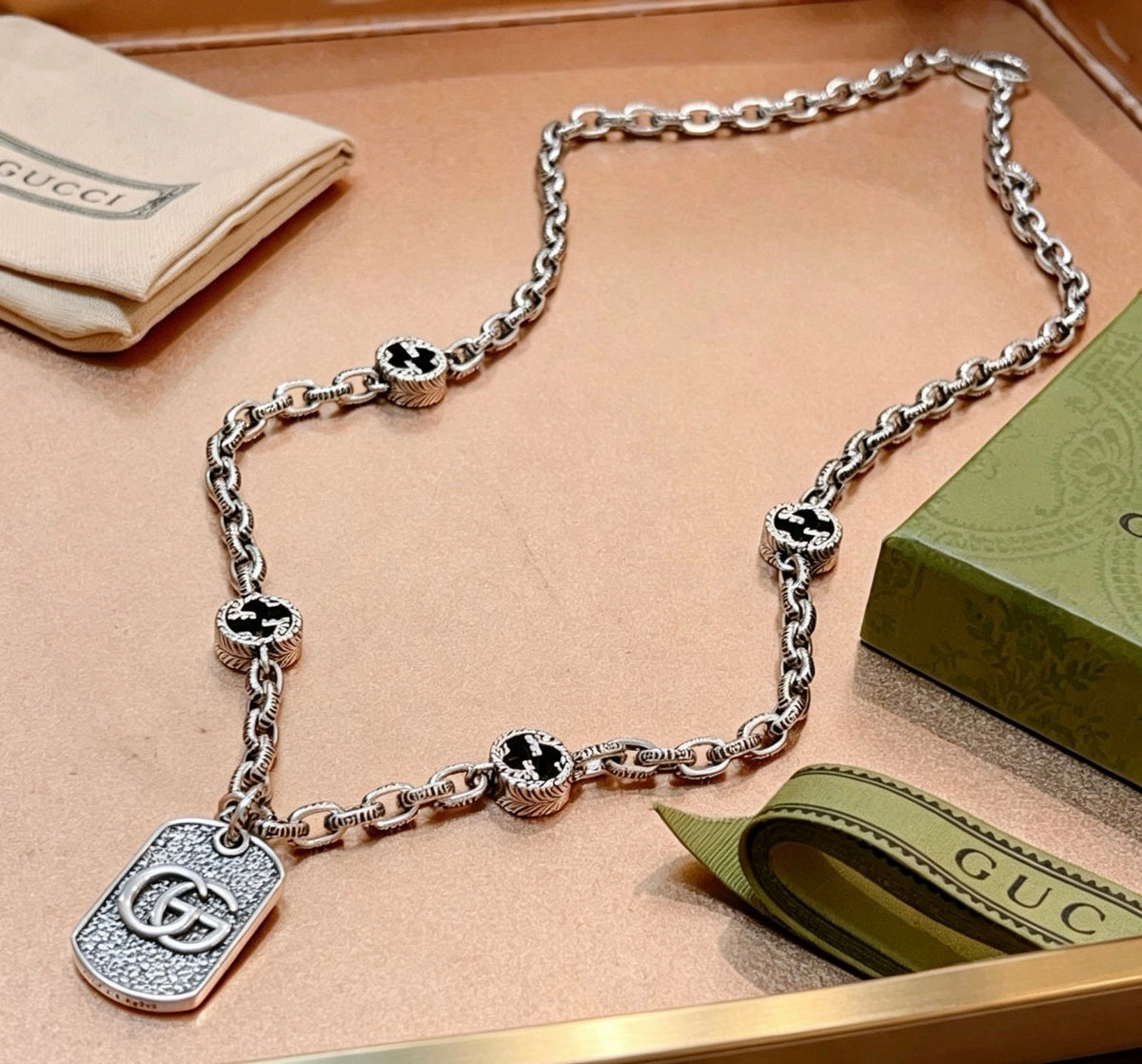 Martin Graham pendant necklace in polished metal-tone – main product view