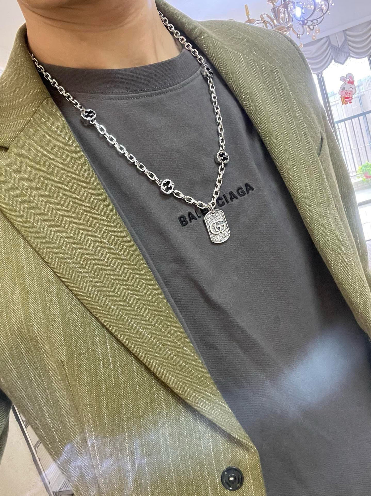 Martin Graham pendant necklace in polished metal-tone – main product view