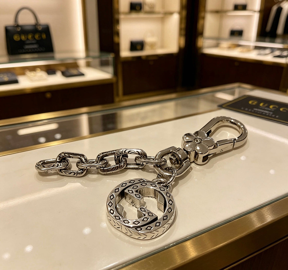 Martin Graham keychain in polished metal-tone – main product view