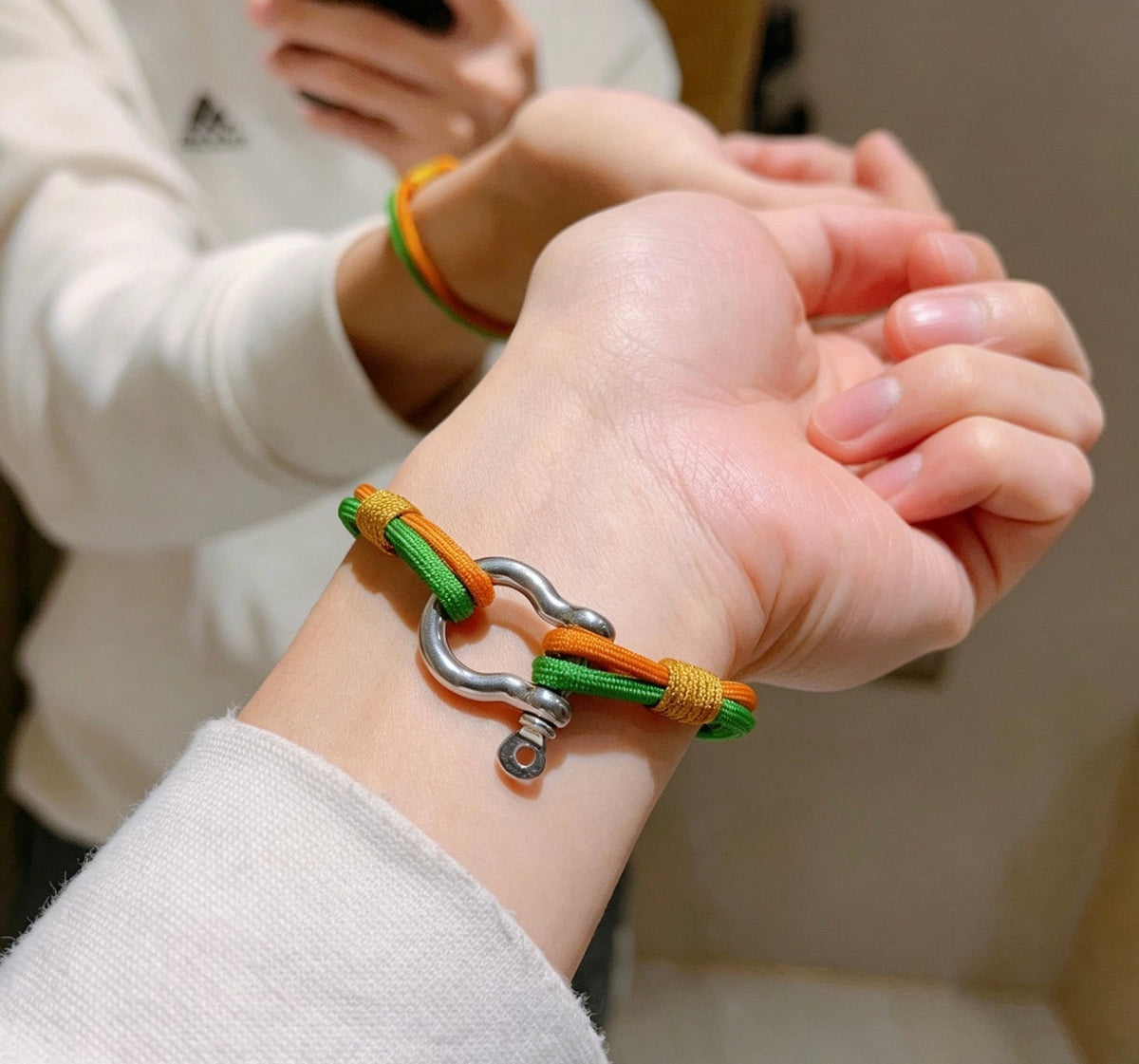 Martin Graham bangle in polished metal-tone – styled product view